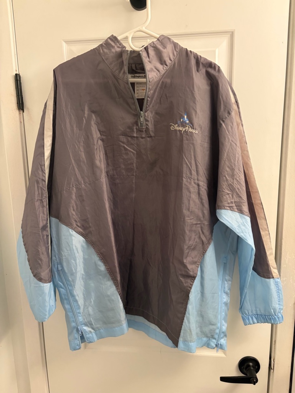 Disney Gray and Light Blue Pullover Windbreaker